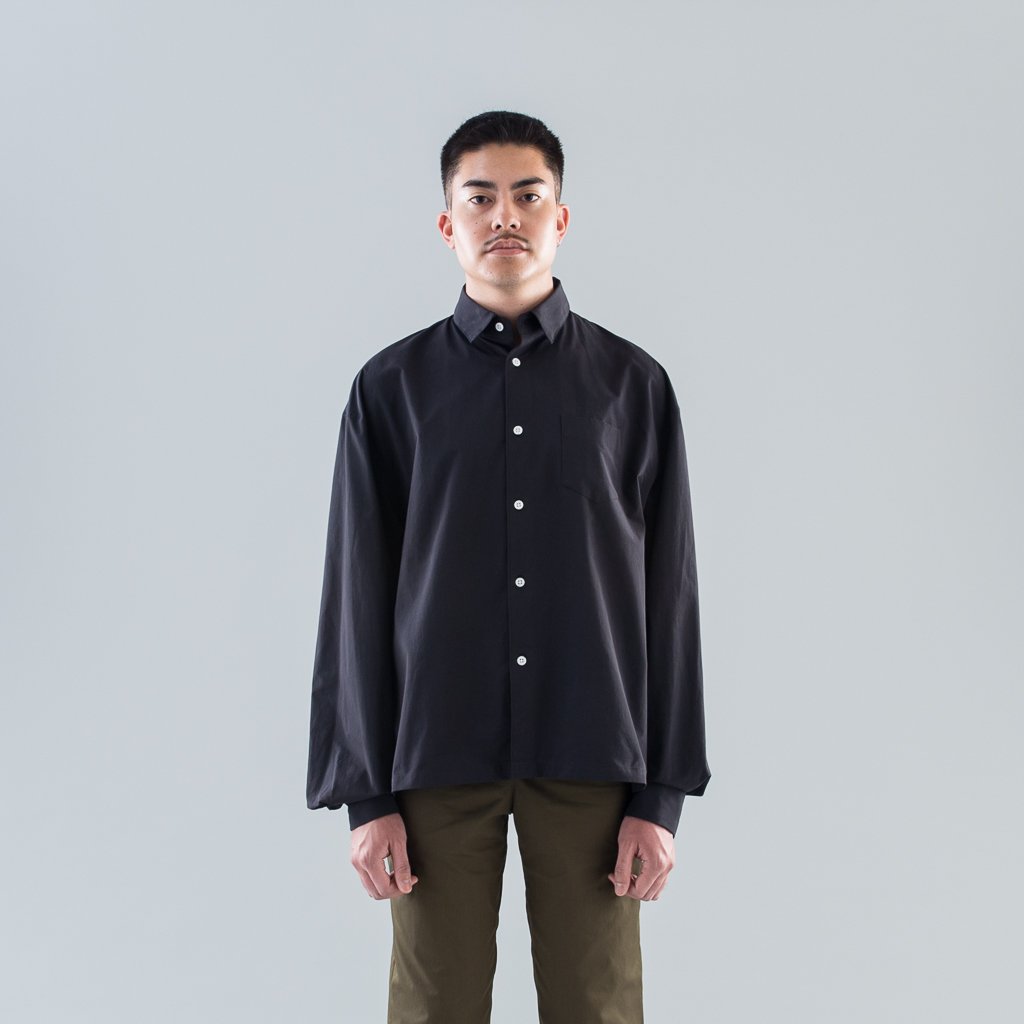 DROP-SHOULDER SHIRT - BLACK